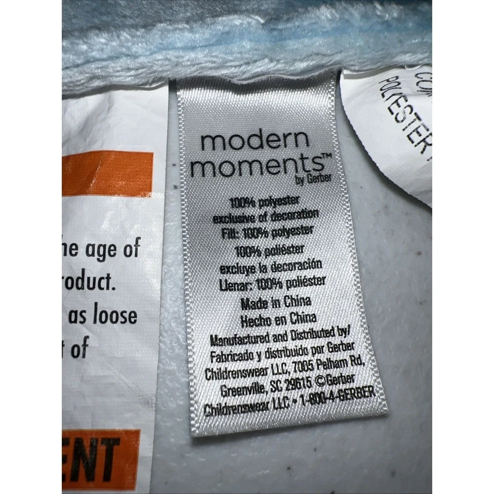 Modern Moments by Gerber Raccoon Lovey Security Blanket Blue Baby Blanket Plush
